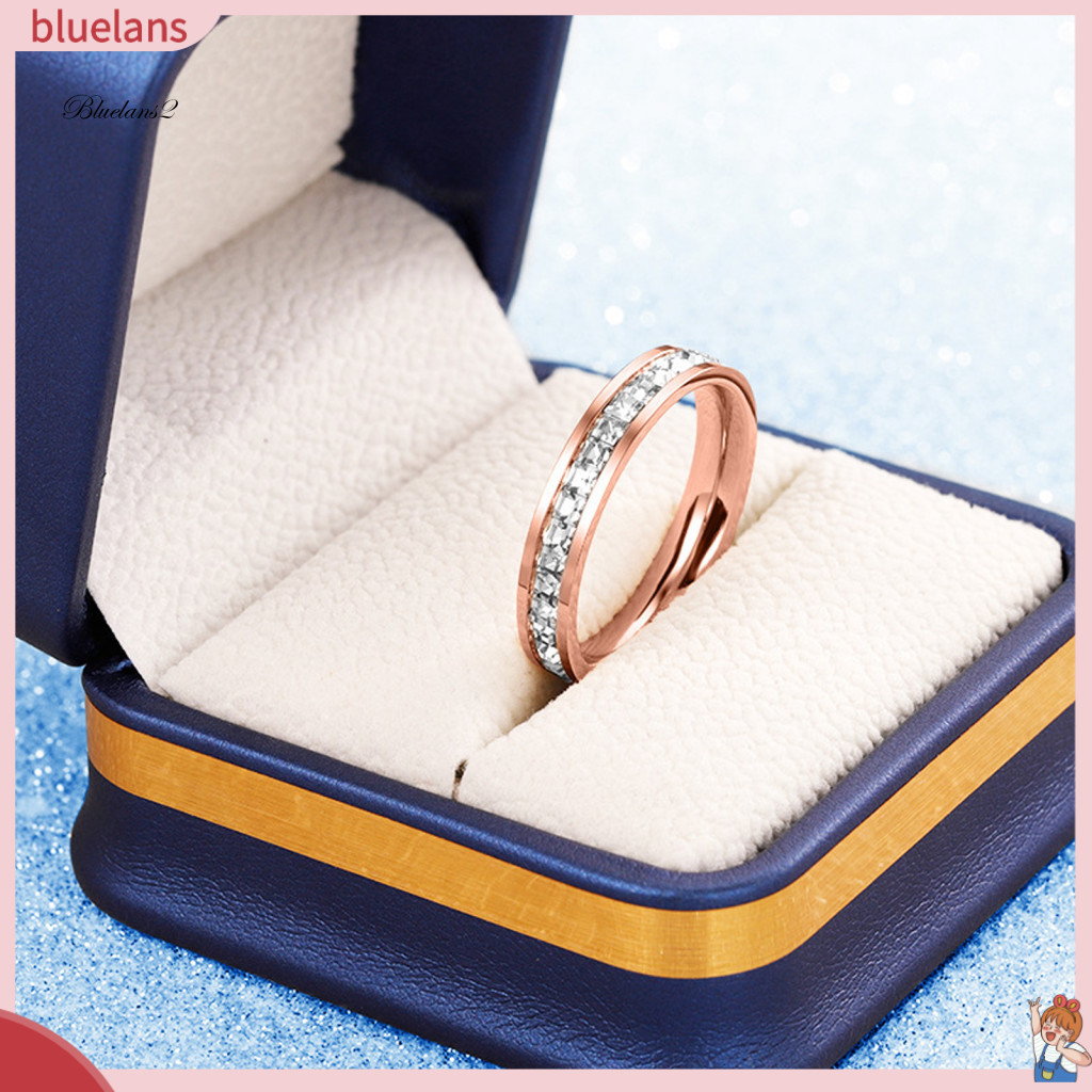 แหวนเล่นได้ BLU Design ทำจากเหล็กไทเทเนียม สไตล์ฟาวเพชร สแควร์ สำหรับคนที่ชอบหมุน เพื่อลดความเครียด เป็นของขวัญที่เหมาะสำหรับคนพิเศษ