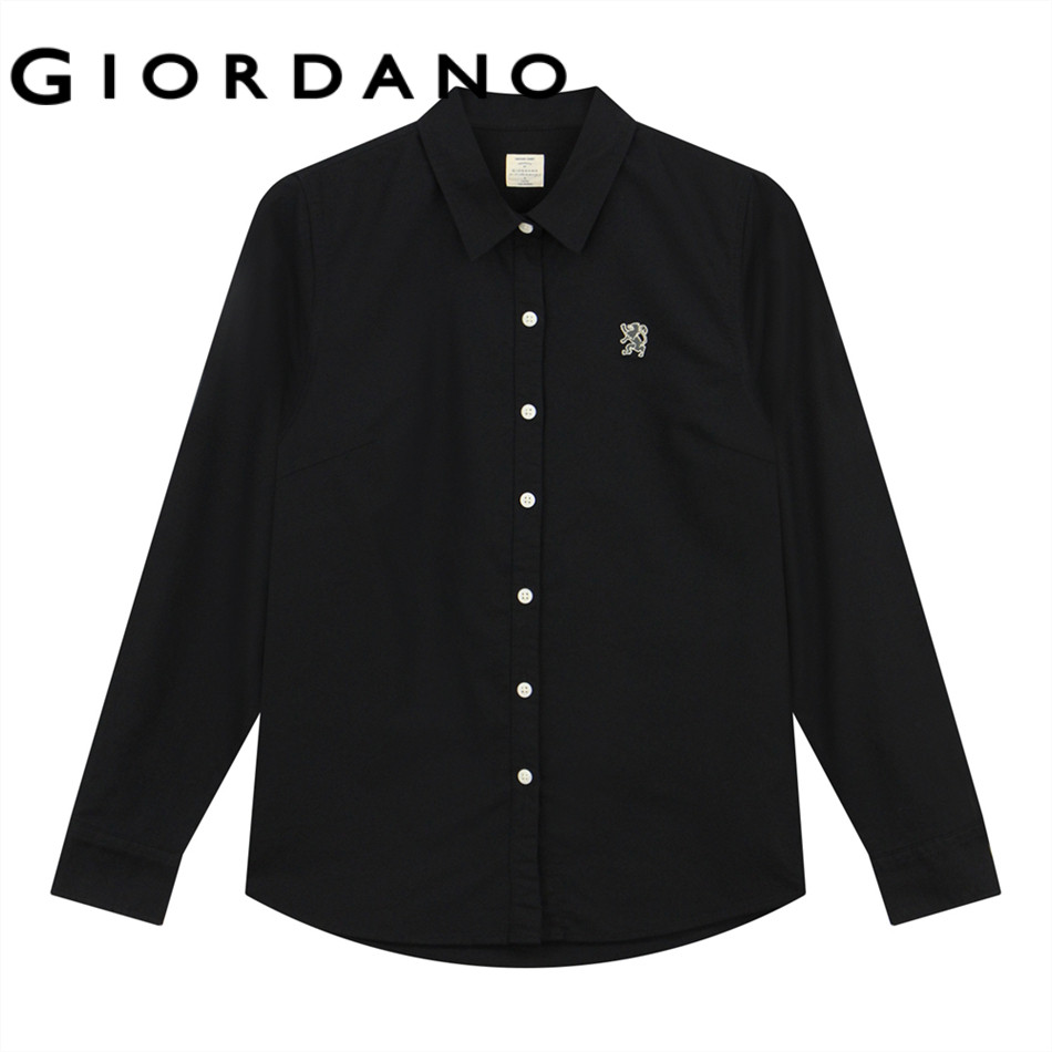 GIORDANO  เสื้อเชิ้ตผู้หญิง Women's Cotton Oxford Shirt 05346053