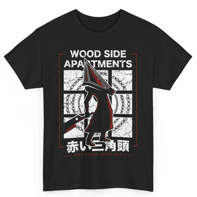 เสื้อยืดลาย Monster Pyramid Head จากเกม Silent Hill สไตล์ฮาราจูกุ สำหรับผู้ชายและผู้หญิง ผ้าฝ้าย