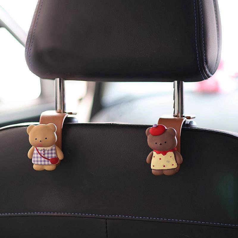 Car Good Cute New Car Blush Girl Car Storage Bear Seat Car Supplies Decoration Hook 8K4a