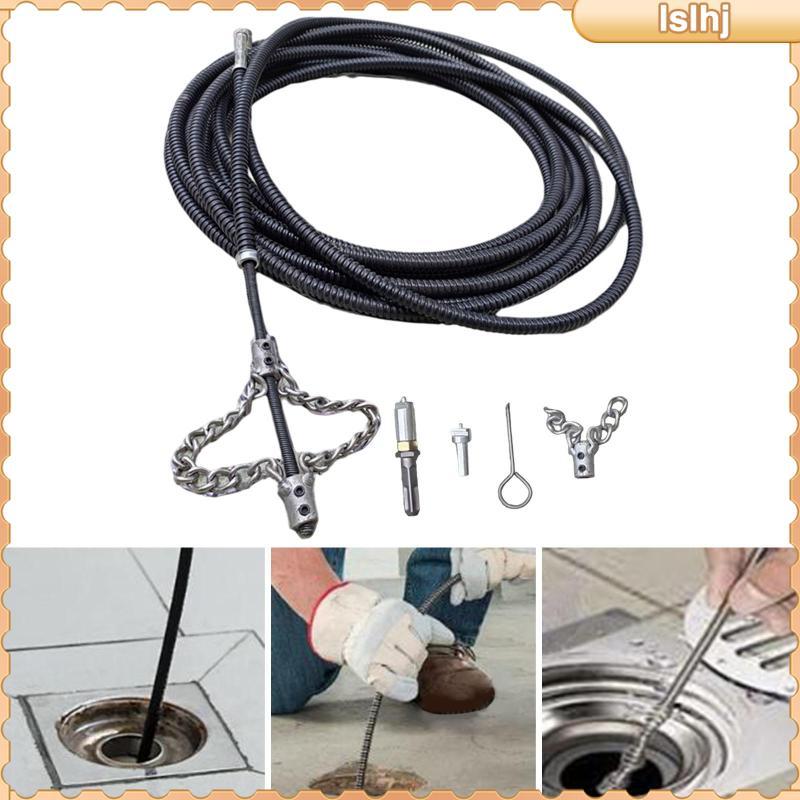 [Lslhj] Drain Snake Cable,Plumbing Snake Drain Cleaner ท่อระบายน้ําเปิดท่อระบายน้ํา Clog Remover สํา