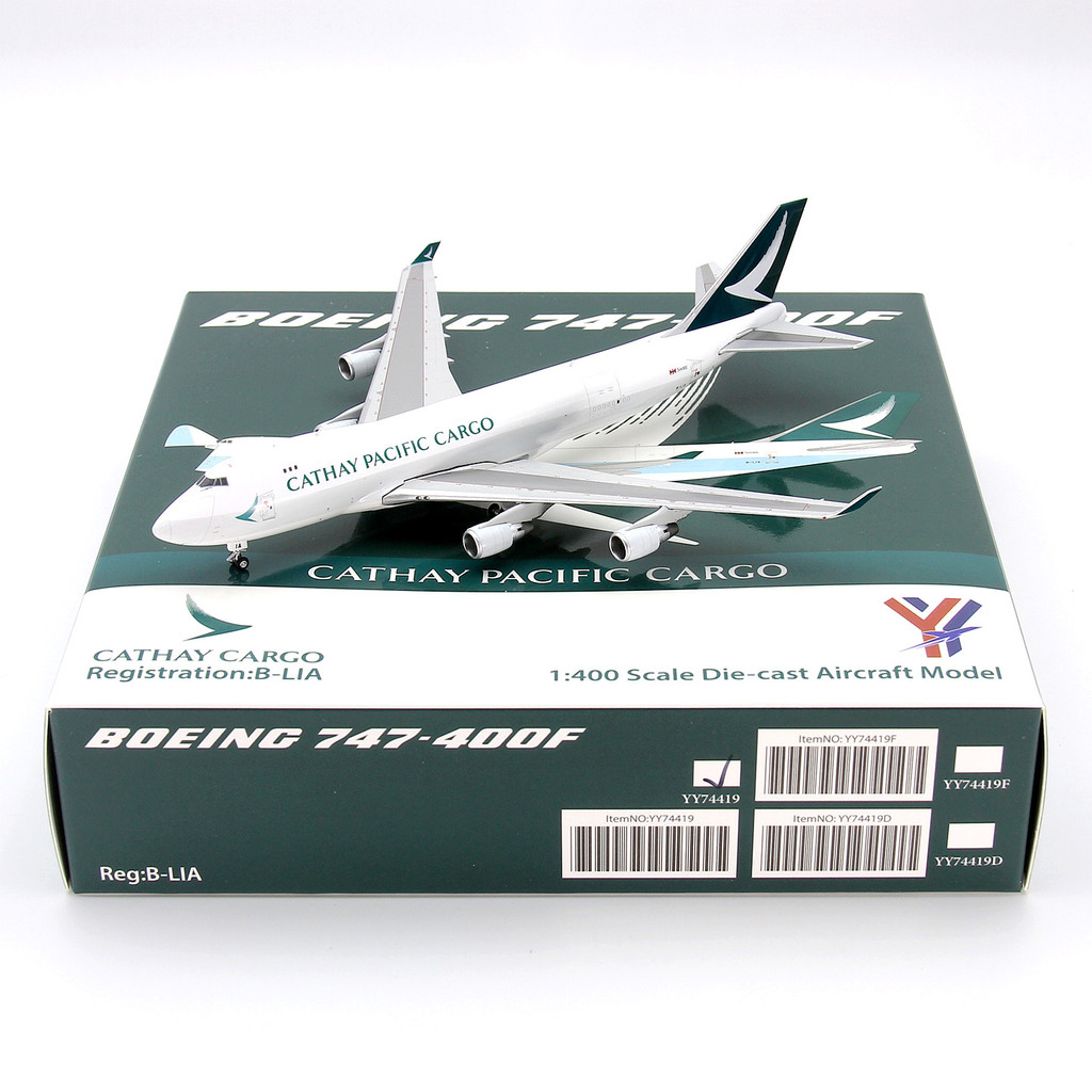 YY Wings Cathay Pacific Airlines B747-400F B-LIA B-HUJ B-LID เครื่องบินรุ่น 1/400