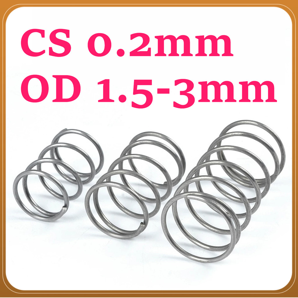 d0.2mm * OD1.5-3mm * L5-50mmเหล็กสปริง สปริงกด-สปริงดัน สปริงดัดแปลงงานต่างๆ TL-88-1