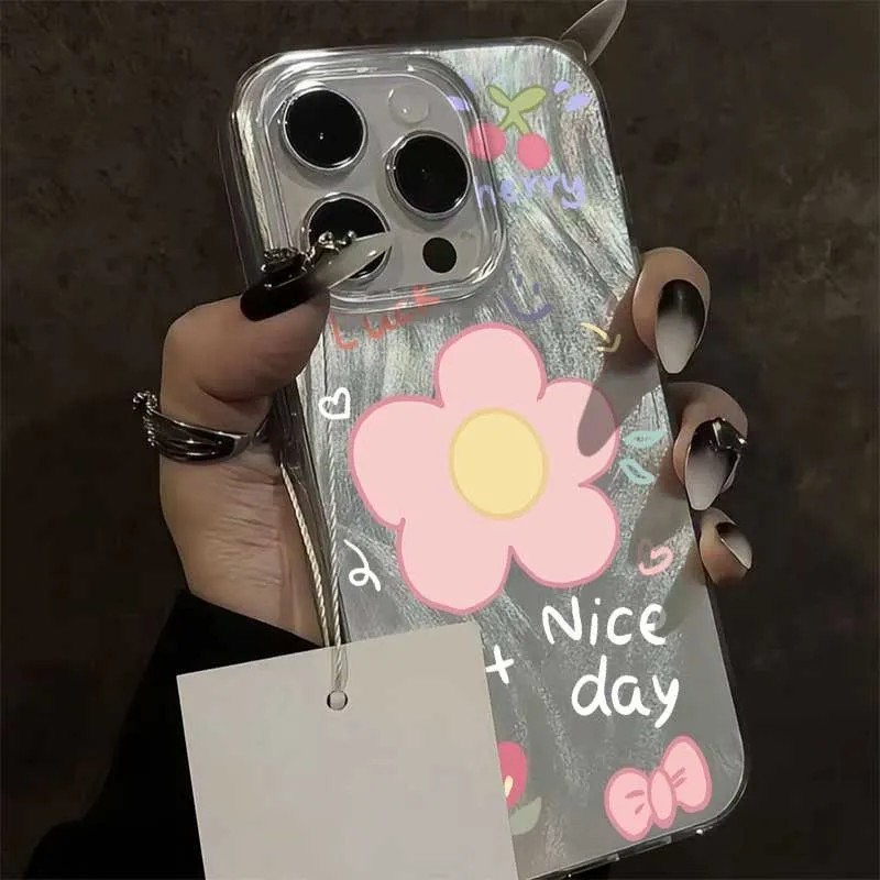 MERAH ดอกไม้สีชมพูกรณี TPU Redmi & Realme & infinix redmi a3 12 13 14c redmi note 11 12 13 4g/5g pro