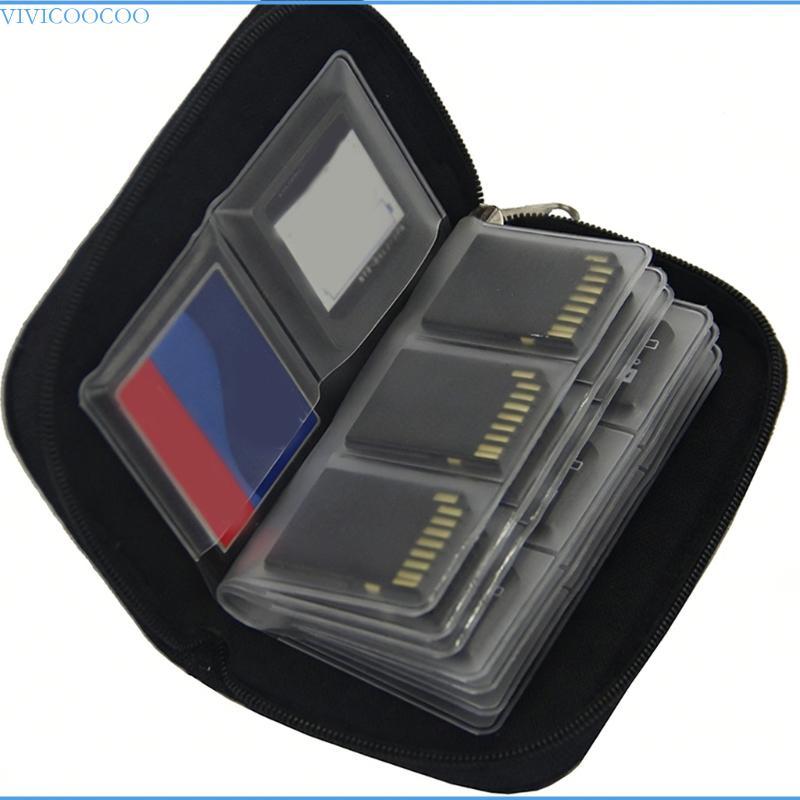 VIVI Multi-Functional 22 Slot Memory Card Storage Pouch สําหรับองค์กรที่ปลอดภัยของกล้องและคอนโซลเกม