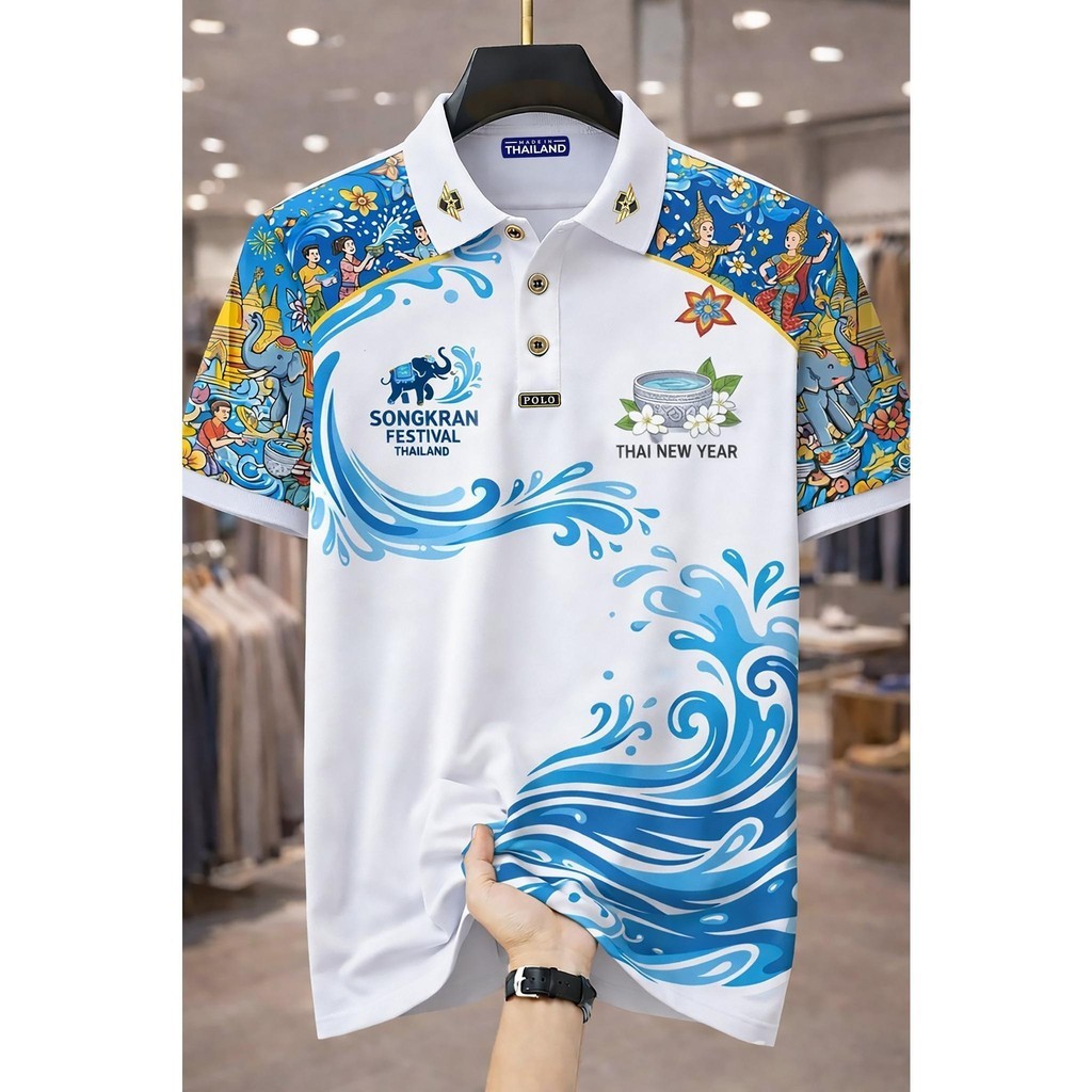 เสื้อโปโลแขนสั้นผู้ชาย รุ่นล่าสุด 2026 สงกรานต์ เหมาะสำหรับสวมใส่วันประจำ