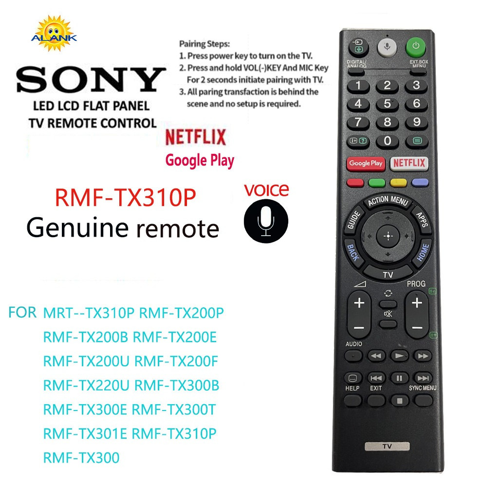 ของแท้ remote รีโมททีวี SONY LCD Smart TV คำสั่งเสียง รีโมท mrt-tx310p RMF-TX200A RMF-TX200B RMF-TX200E RMF-TX200U RMF-TX200F RMF-TX220U RMF-TX300B 300E 300T301E 310C 310U