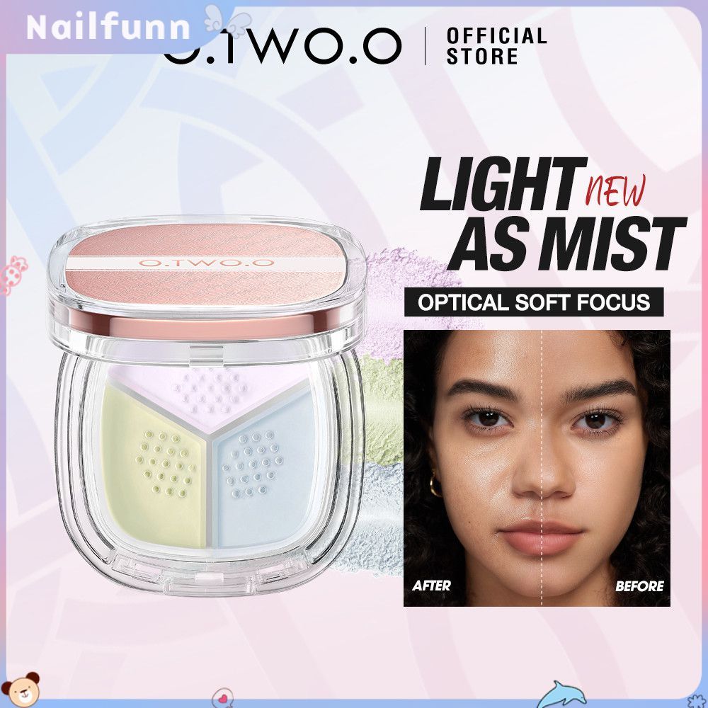 มีสินค้าพร้อมส่ง 1/2/3 ชิ้น O.two.o Haute Setting Powder Matte Natural Three-color Loose Powder Sett