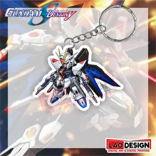 Gantiga Kunci Gundam Seed Destiny STRIKE FREEDOM - antungan Kunci Anime - Gantungan Kunci Akrilk - Gantungan Kunci