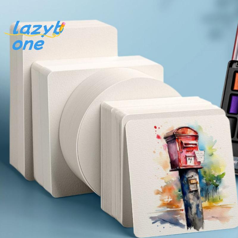 LZ-t] Square/Round 300G 25 แผ่นProfessionalสีน้ํากระดาษโปสการ์ดสําหรับภาพวาดโรงเรียนวาดอุปกรณ์ [ใหม่