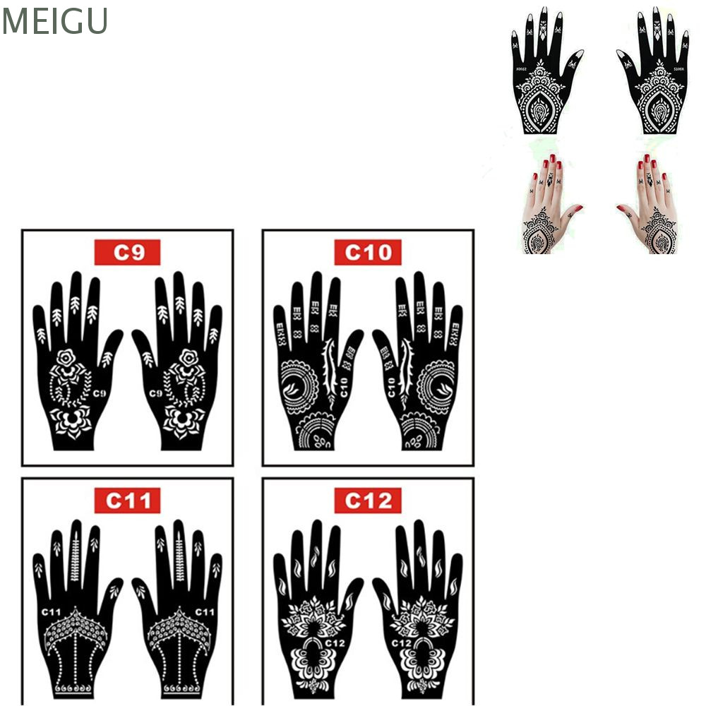 MEIGU Body Art Template รูปลอกชั่วคราวสำหรับแต่งหน้าและวาดรูป