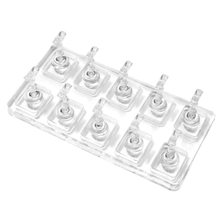( แท่นฝึกทำเล็บ พร้อมถาดวาง สีใส ) Nail Training Stand Grid สำหรับเพ้นท์เล็บ ทำตัวอย่างสีเล็บ หัดทำเล็บ อุปกรณ์ทำเล็บ