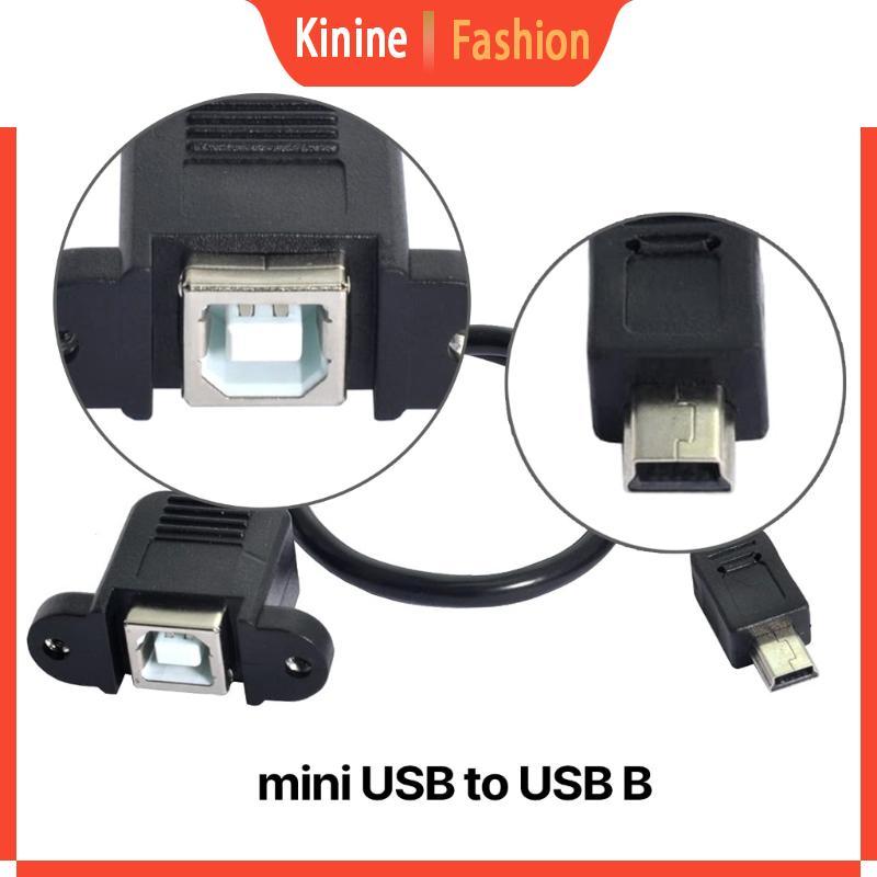 KIN Mini USB 5Pin Male to USB B Female Cable พร้อมสกรูสําหรับเครื่องพิมพ์ 30 50 ซม.