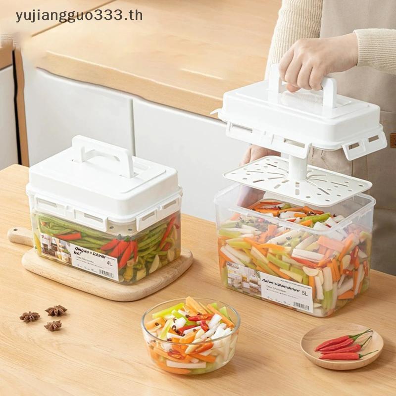 # yujiang # 5L กิมจิกดภาชนะเก็บ Pile Jar สําหรับ Gherkin Sauerkraut กิมจิภาชนะเก็บและองค์กรหมัก