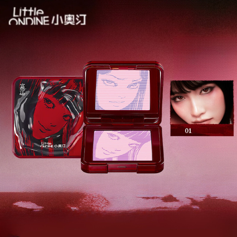 LITTLE ONDINE Blush Junji Ito Co-Branded Floating Shadow Blush Palette Skin-Melting Highlighting Repairing And Brightening Complexion Dark Style Pink Blush