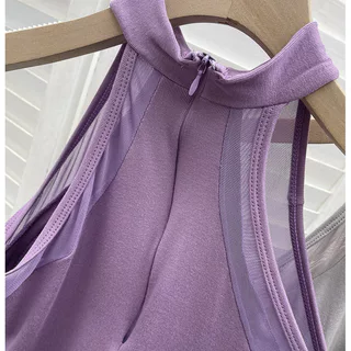 HOT 'พร้อมส่ง' เสื้อแขนกุด บอดี้สูท ดีเทลผ้าซีทรู มีฟองน้ำ เข้ารูป แมตได้ทุกแบบ FY7015