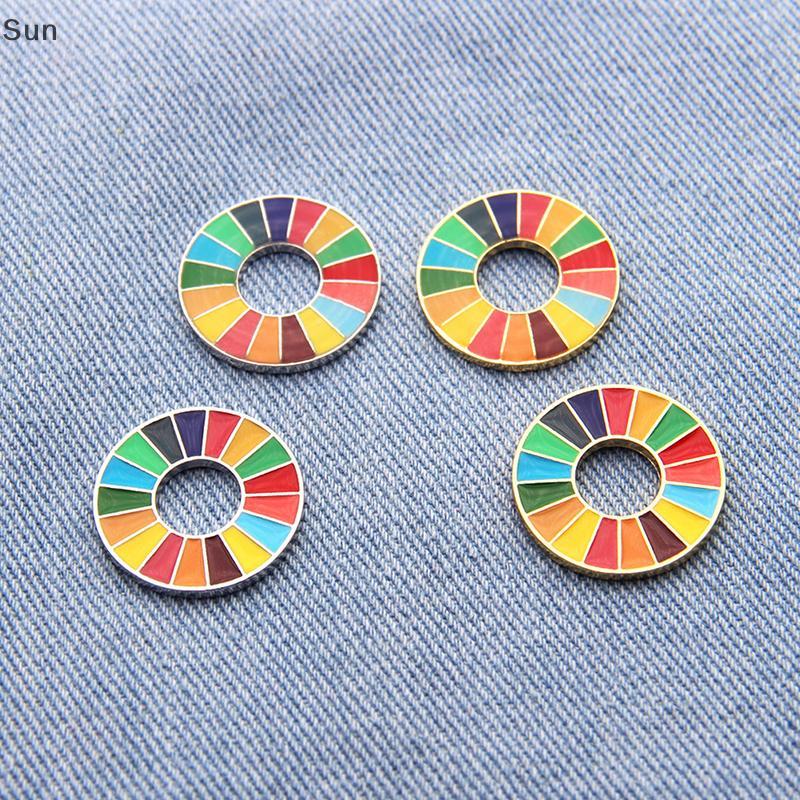 Sun Enamal 17 สี Sustainable Development Goals เข็มกลัด United Nations SDGs Pin