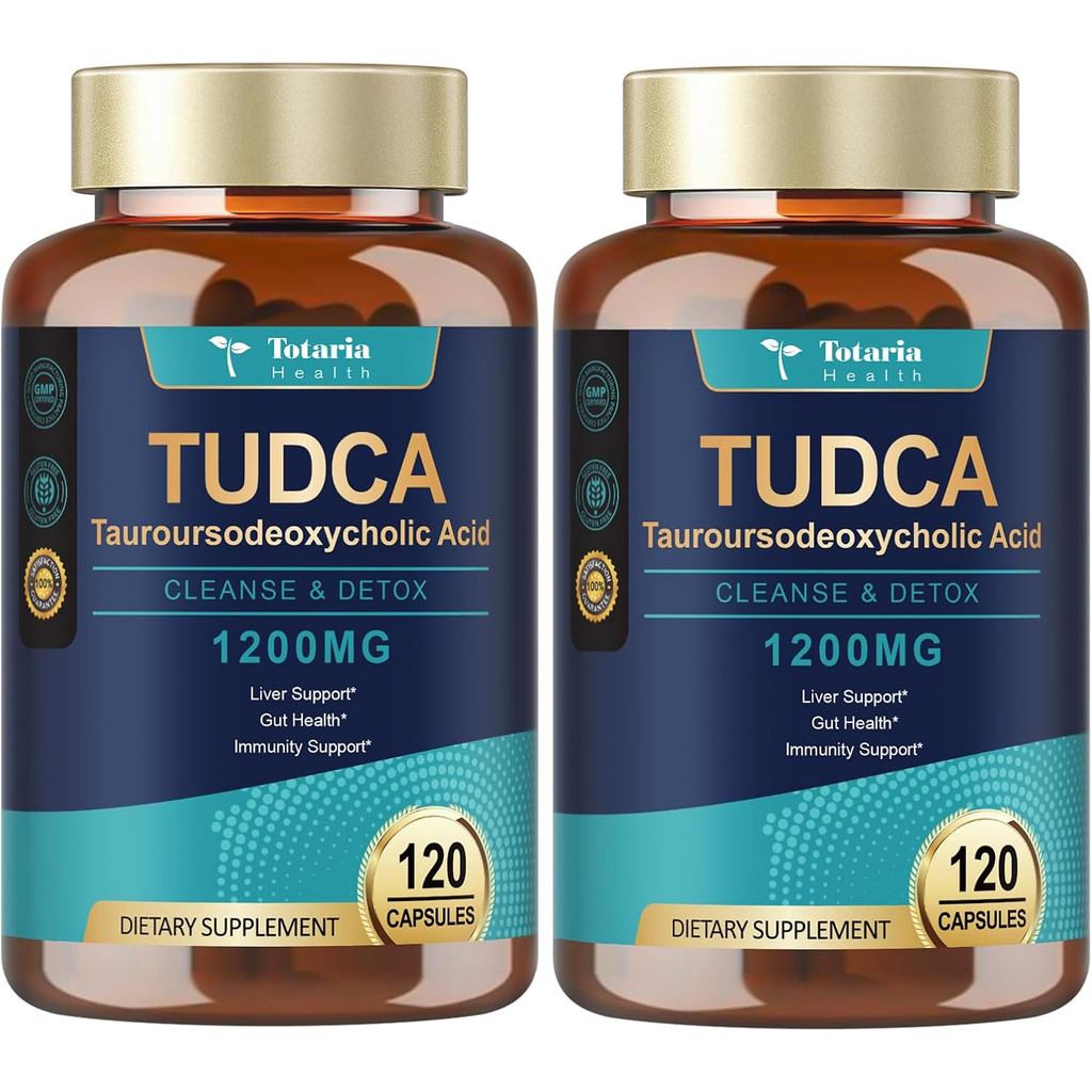 Totaria (2 แพ็ค) TUDCA Bile Salts 1200mg (Toursodeoxycolic Acid), การขยายความเย็นและการซ่อมแซม TUDCA