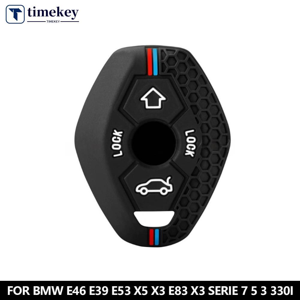 TIMEKEY ซิลิโคนรถ REMOTE Key กรณี 4 ปุ่มพับ REMOTE Key Fob สําหรับ BMW E46 E39 E53 X5 X3 E83 X3 Seri