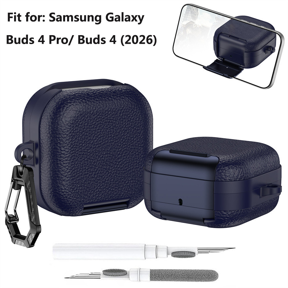 สําหรับ Samsung Galaxy Buds 4 Pro/ Buds 4 (2026) / Bud 3 Pro / Buds3 / Buds 3 FE Case พร้อมขาตั้งโทร