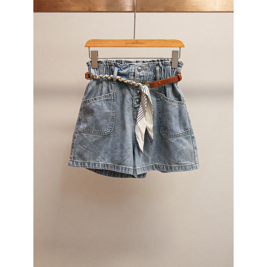 2Z4S Self-Portrait 24Summer new fashion simple versatile casual style with ribbons and high waist A 
