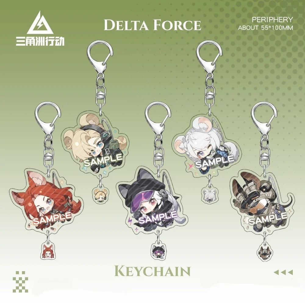 พวงกุญแจ Delta Force Hawk Ops Luna Hackclaw Tempest Vyron Mica Acrylic Chibi กระเป๋าเป้อนิเมะน่ารักแ