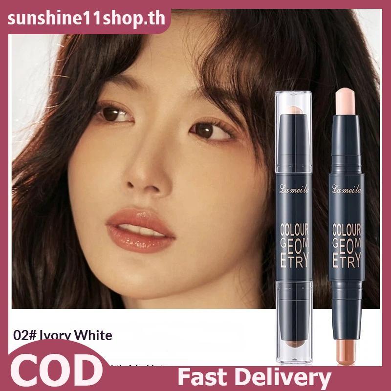 SUNSHOP 2in1 Double-ended คอนซีลเลอร์ Sti High Coverage กันน้ําสําหรับแต่งหน้าใบหน้าน้ําหนักเบายาวนา