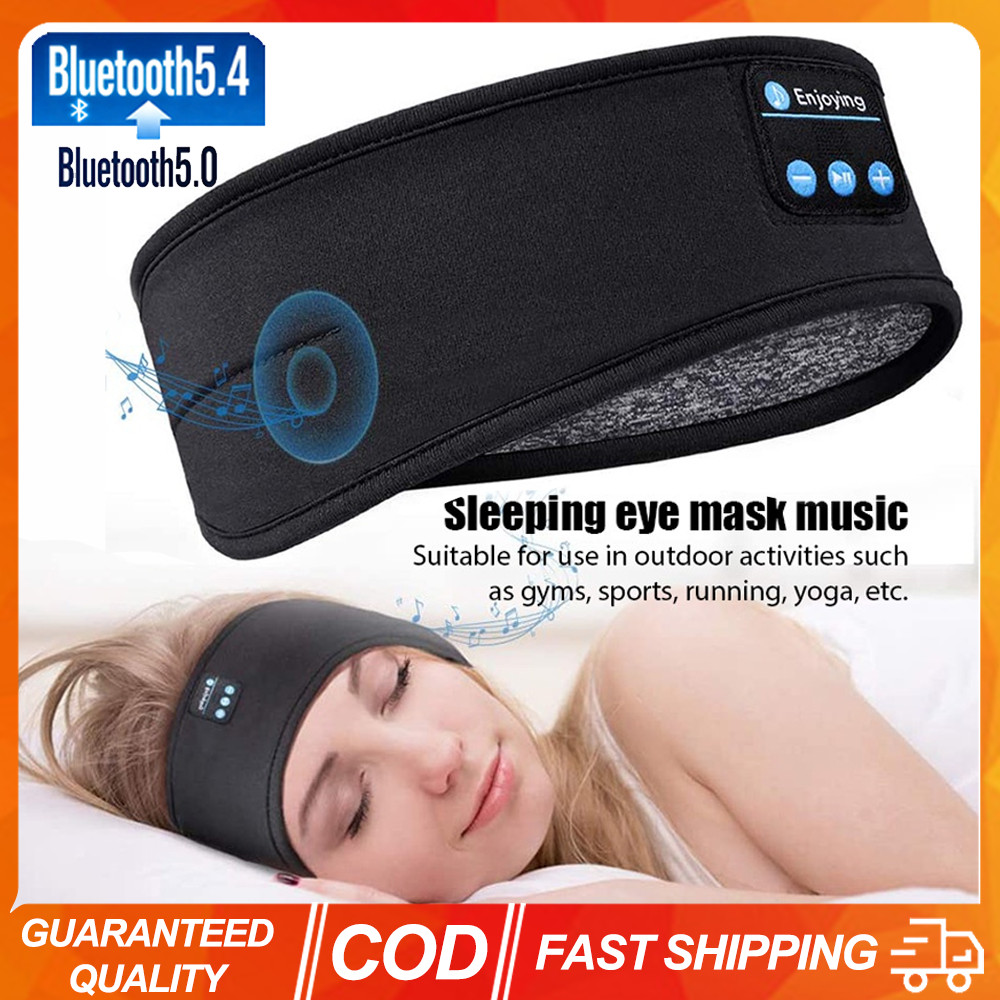 (สต็อกในพื้นที่) ไร้สายบลูทูธ5.4ลําโพงผ้าคลุมศีรษะเพลงไร้สายชุดหูฟังนอนหลับที่คาดผมกีฬาในตัวเพลงนอนหลับหน้ากากตาเดินทางชุดหู