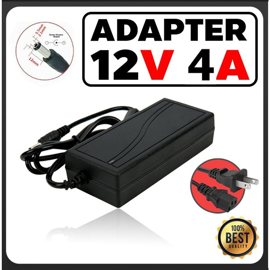 AC to DC อะแดปเตอร์ Adapter 12V 4A หรือ 5A 4000mA 5000mA (ขนาดหัว 5.5 x 2.1 มม.)