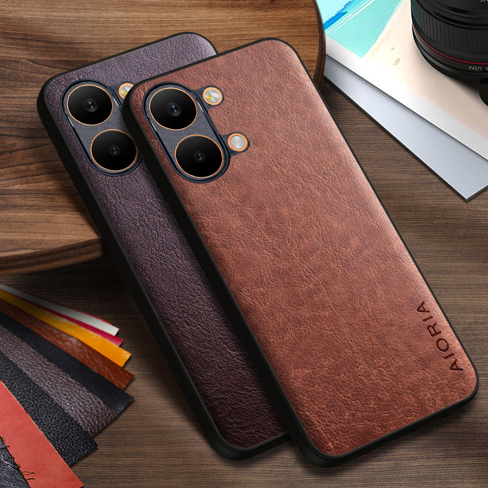 หรูหรา PU หนังสําหรับ Poco X8 X5 X4 Pro GT NFC X8 Pro Max ธุรกิจสีทึบออกแบบฝาครอบโทรศัพท์ Soft TPU&พีซีแข็ง