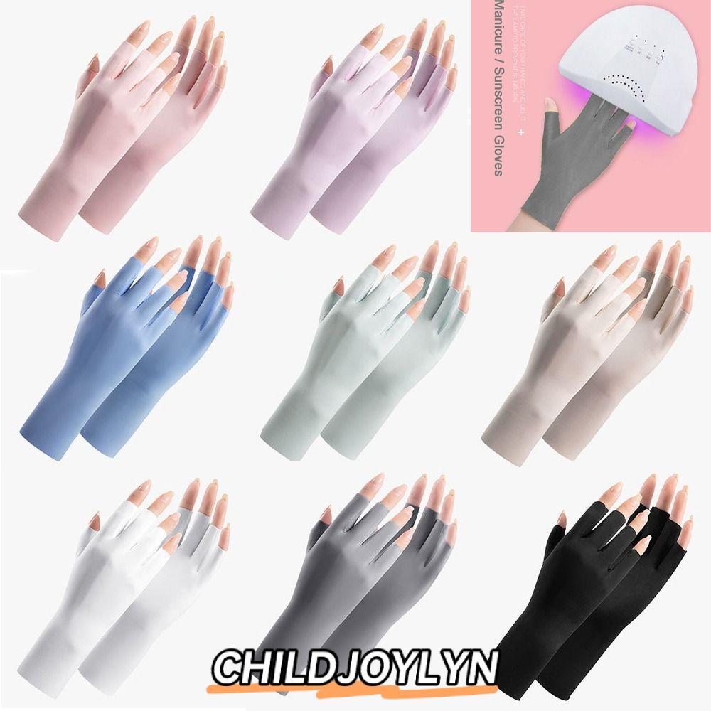 CHILDJOYLYN ถุงมือกันแดด, Anti -Uv Rays Nail Uv Protection Nail Painting Gloves,อุปกรณ์เสริมรังสีโคมไฟ Led ป้องกันนิ้วผิวเล็บ Mittensผู้หญิง