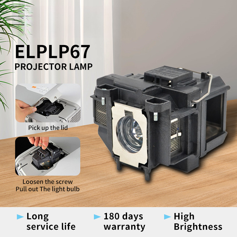 ELPLP67 Fast Ship เปลี่ยนโคมไฟ 1-3 วันจัดส่งสําหรับ Epson EX3210 EX5210 EX7210 VS210 VS310 VS315W - 