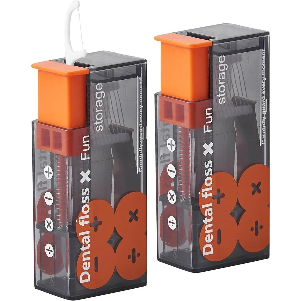 Dental Floss Pick with 2025 Design Holder, Dental Floss Pick Dispenser, Travel Floss Storage Case wi