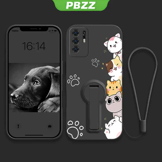 PBZZ FOR เคส Case สำหรับ OPPO Reno 6 4กรัม OPPO A16 OPPO Reno 6Z 5กรัม OPPO reno6 Z 5กรัมโทรศัพท์ปลอก softcase ซิลิโคนเหลวกันกระแทกปกการออกแบบใหม่ความงามการ์ตูนแมวกับผู้ถือ YTXZDZMM01