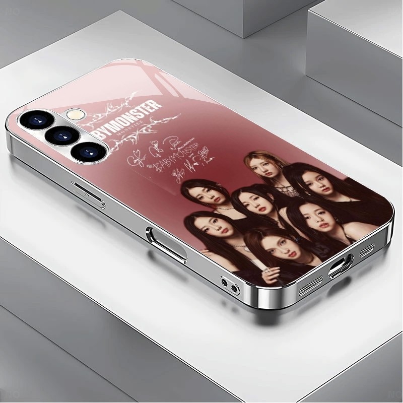 Babymonster 08 หรูหราชุบกรอบแว่นตาสําหรับ Samsung Galaxy S22 S23 S24 S25 S26 Ultra A22 A23 A25 A33 A