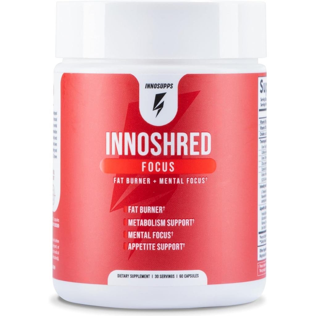 Inno Shred Focus Day Time Fat Burner, 100mg Capsimax, Grains of Paradise, คาเฟอีนออร์แกนิก, สารสกัดจ