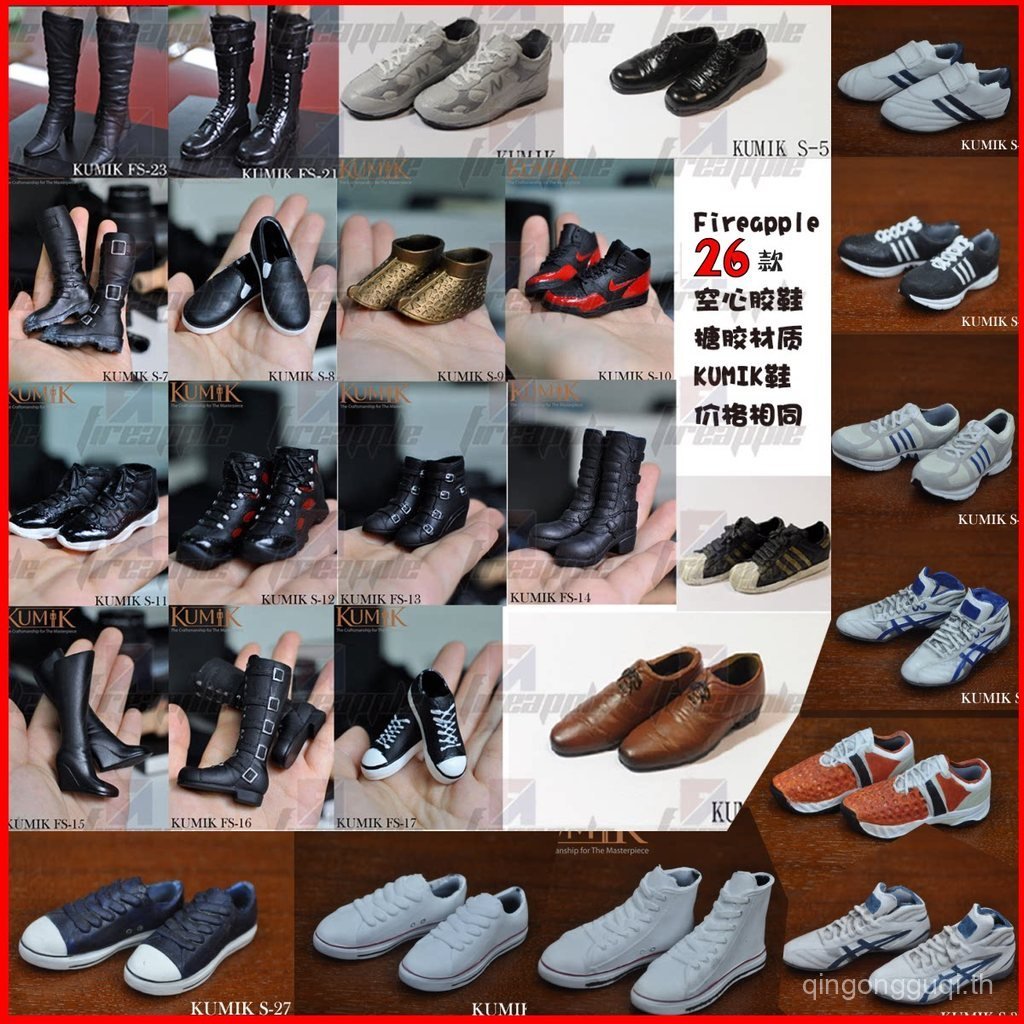 1/6 ผู้ชายผู้หญิงอินเทรนด์ทหาร KUMIK รองเท้า 6 จุดรองเท้าหนัง BJD 3A FR OB รองเท้ารุ่น SB0D