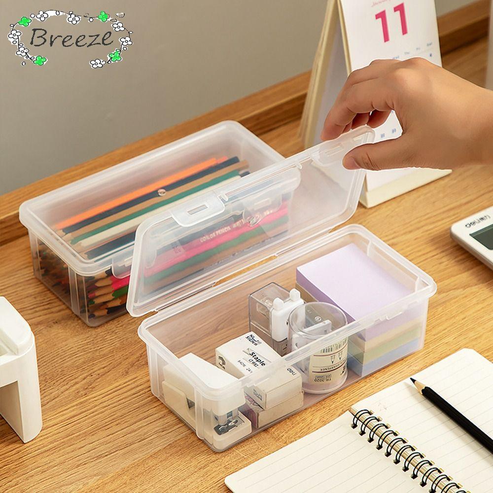 BREEZE กล่องเก็บเครื่องเขียนสํานักงานแบบพกพาดินสอความจุขนาดใหญ่