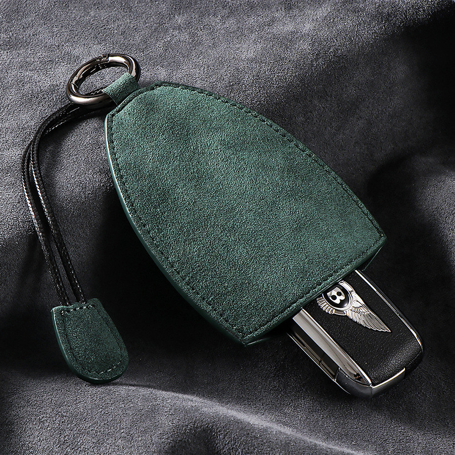 Alcantara กุญแจรถหญิง Universal Pull-out Key Case พวงกุญแจหนังแท้เหมาะสําหรับ Bentley Red Flag สินค้