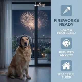 LDVG Dog Calming Hood, ป้องกันเสียงรบกวนปรับถ้วยหูสุนัข, กัน…