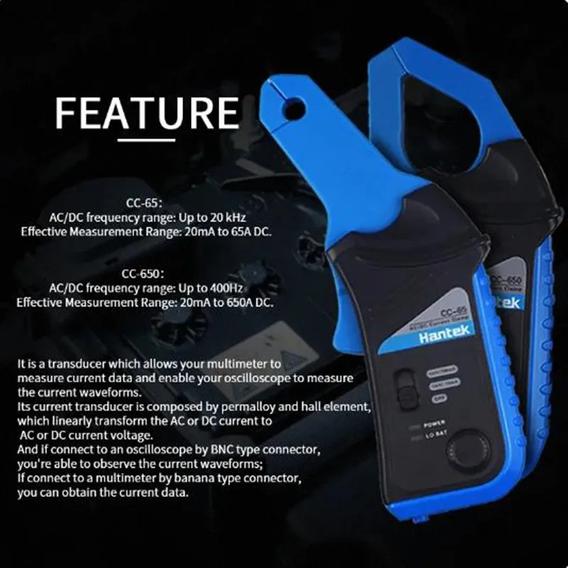 Hantek CC-65 CC-650 Current Clamp Oscilloscope Probe, เหมาะสําหรับ 6022BE 1008C AC/DC Current วัด Pr