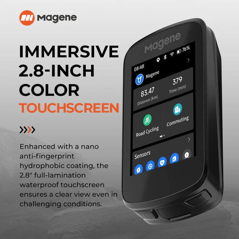 Magene C606 จักรยานคอมพิวเตอร์ หน้าจอสัมผัสGPS WiFi บลูทูธ สำหรับการขี่จักรยานและติดตามสถิติ