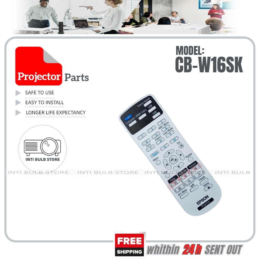 Epson โปรเจคเตอร์รีโมทคอนโทรล CB-W16SK CB-W18 CB-X03 CB-X17 CB-X18 EX3240 EX5240 EX5250 Pro EX7240 E