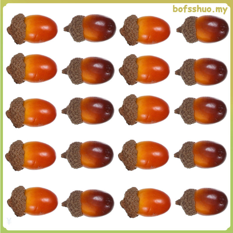 60ชิ้นประดิษฐ์Acorns: โฟมที่สมจริงจําลองAcornเครื่องประดับสําหรับฤดูใบไม้ร่วงตกแต่งงานฝีมือตกแต่งบ้า