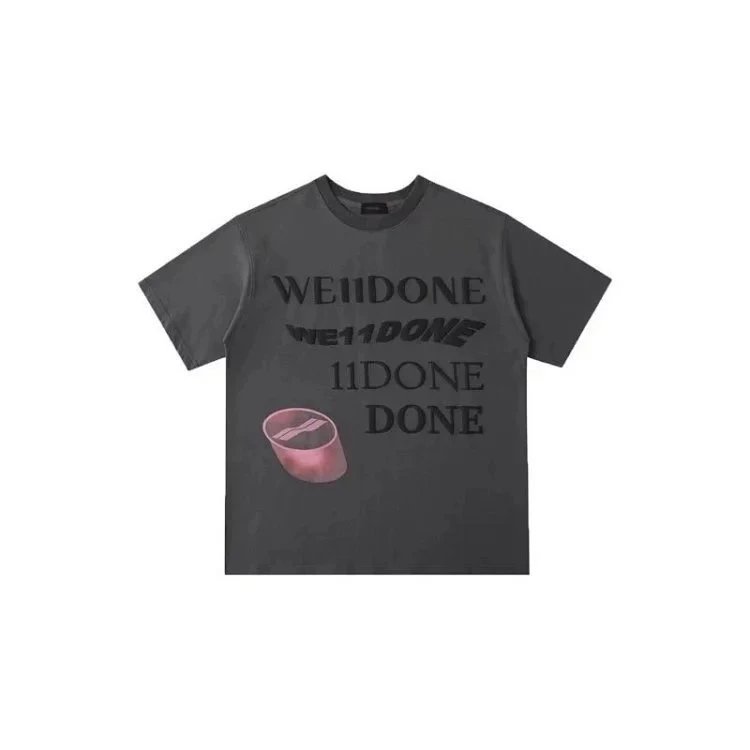 We11done เสื้อยืดแขนสั้น ยืดหยุ่น สีหลายเฉด