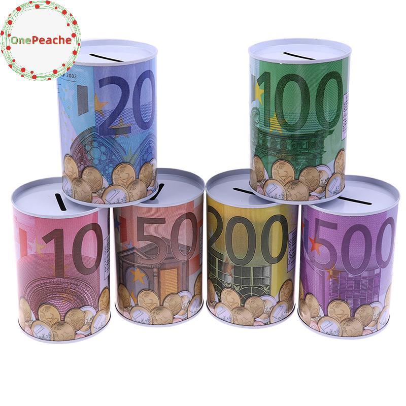 OnePeache 1 ชิ้นยูโร Dollar เงินกล่องปลอดภัยกระบอก Piggy Bank Bank Bank สําหรับเหรียญกล่องฝาก
 ไทย