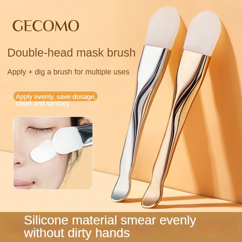 แปรงหน้ากากสองหัวซิลิโคนมีดโกนทาหน้ากากแปรงโคลนฟิล์มพิเศษใบหน้าสเมียร์แปรงเครื่องมือ