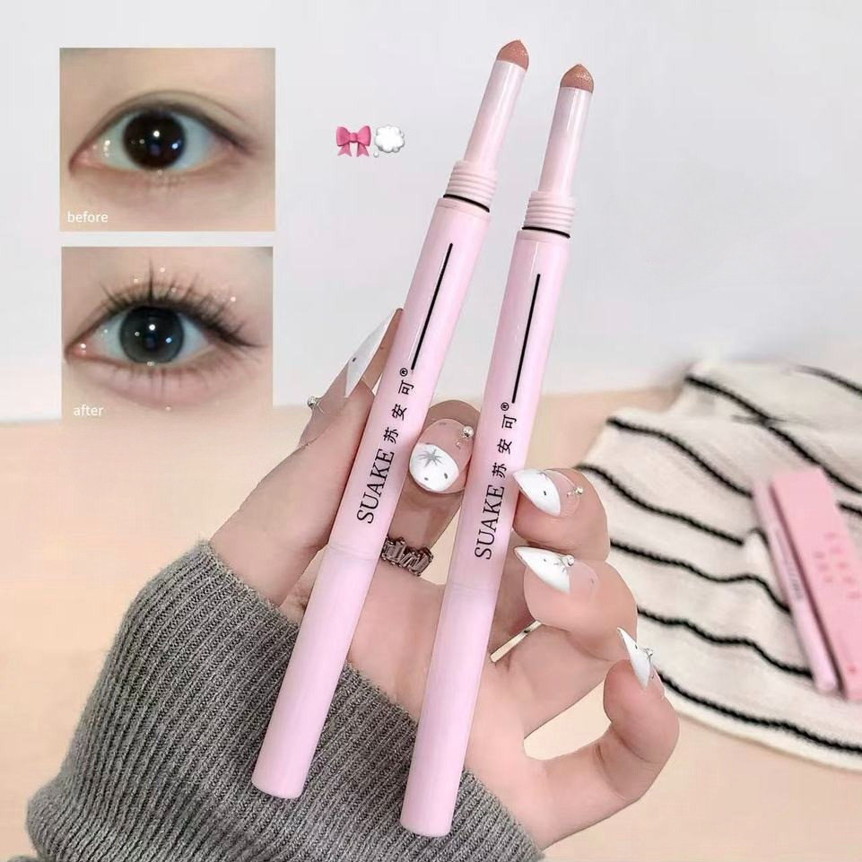 kk.sale: ปากกาดอลลี่อาย2หัว 2in1 เขียนง่าย ไฮไลท์ ไฮไลท์ดวงตาแบบ ดวงตากลมโตสไตล์เกาหลี กันน้ํากันเหง