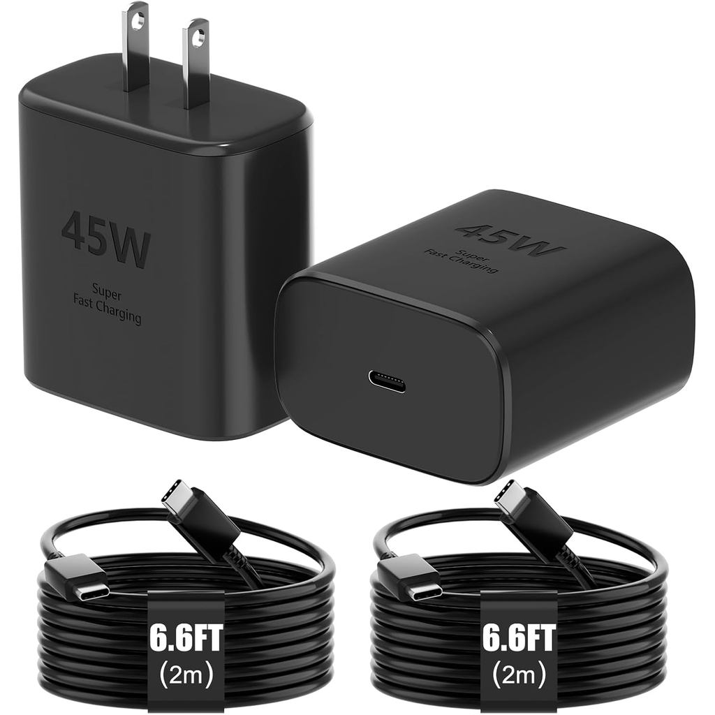 เครื่องชาร์จโทรศัพท์เร็วสุด 45W สําหรับ Samsung,USB C เครื่องชาร์จโทรศัพท์ Android สายชาร์จเร็วพร้อม