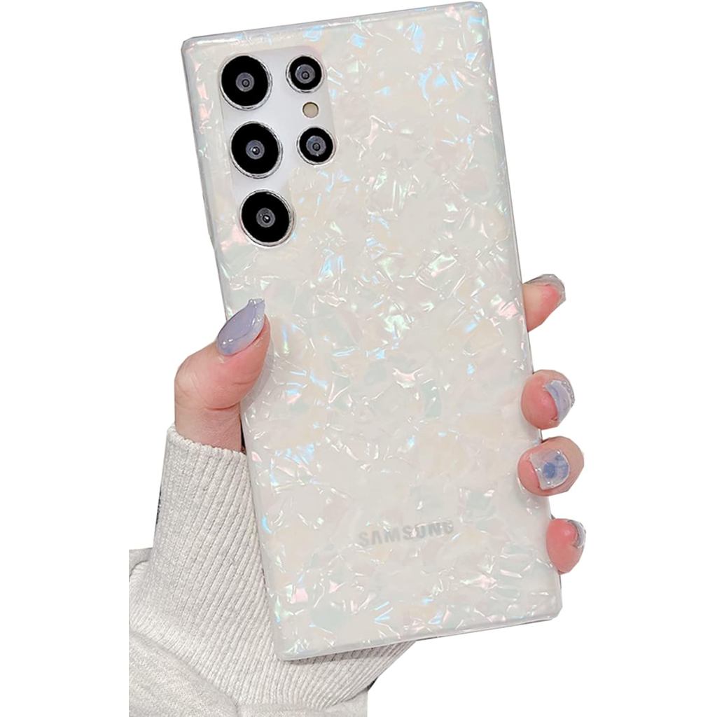 J.west Galaxy S22 Ultra Case 5G, Luxury Sparkle Glitter โปร่งแสงใสสีสันโอปอล Pearly Thinfoil Design 